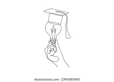 Una línea contínua que dibuja el concepto del Día Internacional de la Educación. Ilustración del vector Doodle.