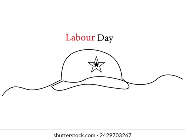 Continuous one line drawing of International labour day out line vector art illustration 