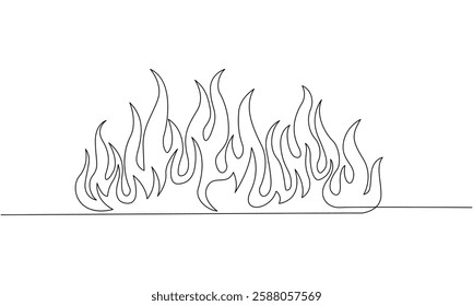 Continuous One Line Drawing of Intricate Flames