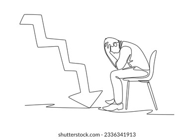 Continuous one line drawing investment and stock concept. Single line draw design vector graphic illustration.