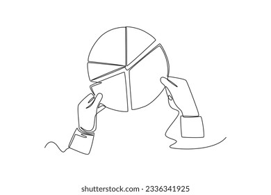 Continuous one line drawing investment and stock concept. Single line draw design vector graphic illustration.