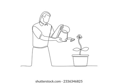 Continuous one line drawing investment and stock concept. Single line draw design vector graphic illustration.