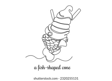 Continuous one line drawing Japanese food concept. Single line draw design vector graphic illustration.