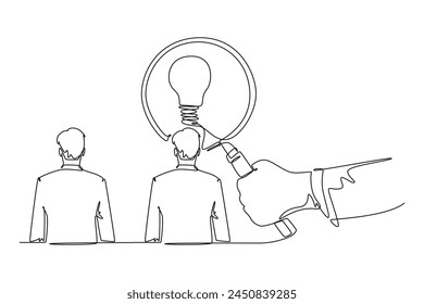 Continuous one line drawing Job search, recruiting, hiring concept. Doodle vector illustration.