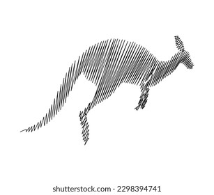 Continuous one line drawing of kangaroo . Kangaroo scribble - single line art vector illustration. Editable stroke.