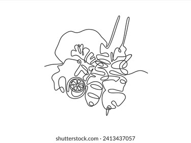 Continuous one line drawing kebab. skewers with roasted meat. Traditional food barbecue, steaks, kebab or shashlik. Single line draw design vector graphic illustration