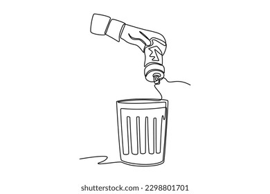 Continuous one line drawing keep your environment. World environment day concept. Single line draw design vector graphic illustration.