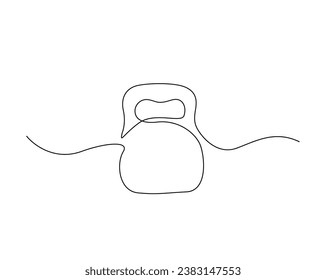 Continuous one line drawing of kettlebell for sport. A kettlebell single line vector illustration.