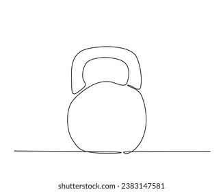 Continuous one line drawing of kettlebell for sport. A kettlebell single line vector illustration.