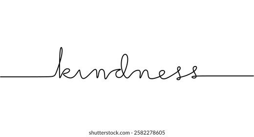 Continuous One line drawing of Kindness. Symbolizing empathy and care for others. Vector illustration hand drawn.