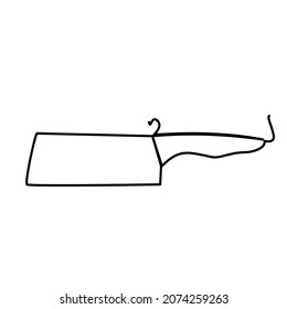 Continuous one line drawing knife,meat cutting knife
.Vector illustration household appliance 