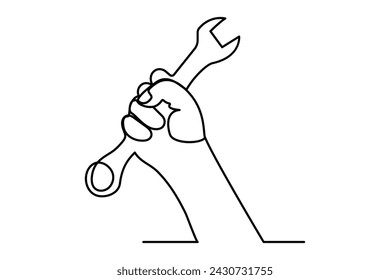 Continuous one line drawing labor day concept with lettering labour day isolated on white background.outline vector art illustration