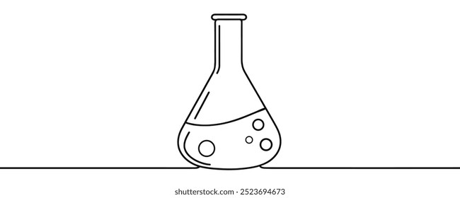 Continuous one line drawing of Laboratory flask