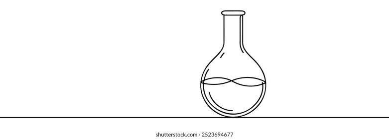 Continuous one line drawing of Laboratory flask