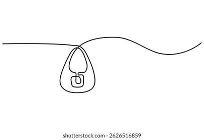Continuous one line drawing of Lady's hand bag. Women's bag single line art vector illustration. Editable vector.