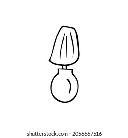 Continuous one line drawing. Lamp on the table. Vector illustration. Doodle  icon.