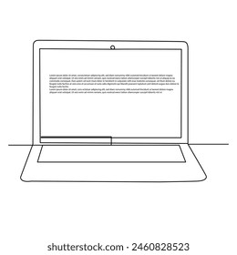 Dibujo continuo de una línea portátil dibujo arte e ilustración diseño de Vector