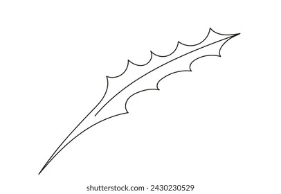 Continuous one line drawing of an leaf. Line art. Dandelion leaf. Concept of nature, ecology, organic shapes. White background. Design element for print, postcard, scrapbooking, coloring book. 