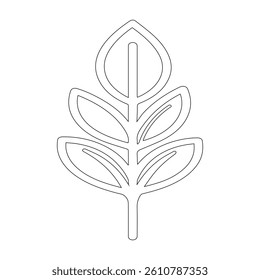 Continuous one line drawing of leaf icon. Vector illustration isolated on white background.