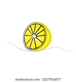 Continuous one line drawing of a lemon. vector illustration