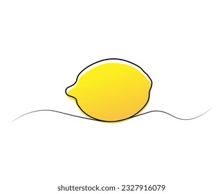 Continuous one line drawing of a lemon. vector illustration