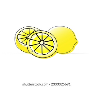 Continuous one line drawing of a lemon. vector illustration