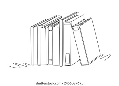 Continuous one line drawing library concept. Doodle vector illustration.	