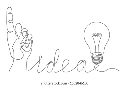 Continuous one line drawing light bulb symbol idea. BIG IDEA