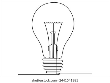 Dibujo continuo de una línea de la bombilla fuera de la línea ilustración vectorial