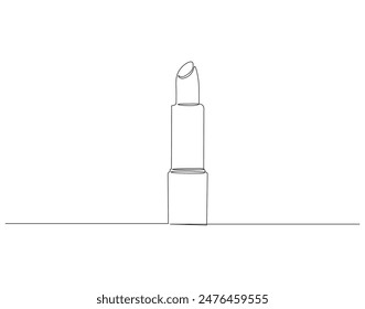 Kontinuierliche einzeilige Zeichnung des Lippenstifts. Eine Linie Zeichnung Illustration des Lippenstifts. Kosmetisches Make-up Konzept Single Line. Bearbeitbare Gliederung.