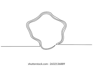 Continuous one line drawing of Liquid abstract shapes. Single line drawing illustration of Fluid abstract background. Spilled liquid concept vector art. Doodle line illustration.