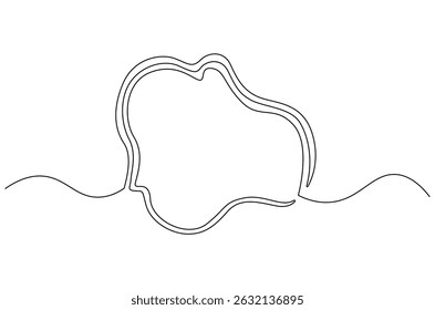 Continuous one line drawing of Liquid abstract shapes. Single line drawing illustration of Fluid abstract background. Spilled liquid concept vector art. Doodle line illustration.