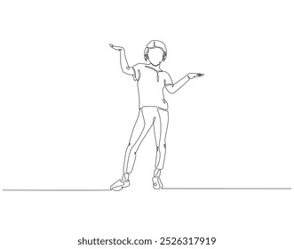 Continuous one line drawing of little girl. One line drawing illustration of girl child. International girl child day concept line art. Editable outline