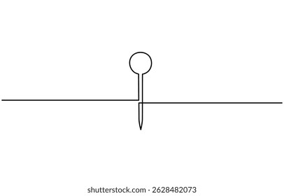 Continuous one line drawing location pointers pin road icon journey marker vector illustration, Map pin line background. One line drawing background.