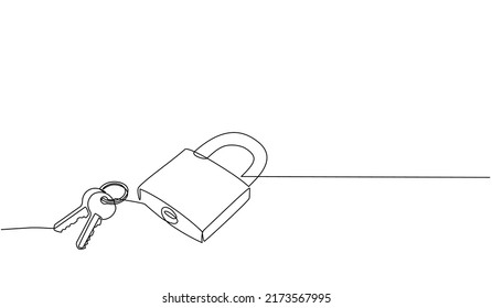 789 Open lock one line Images, Stock Photos & Vectors | Shutterstock