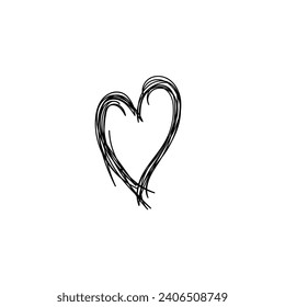 Continuous One Line Drawing Love . Illustration Icon Vector