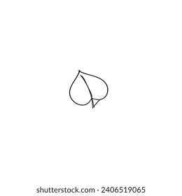 Continuous One Line Drawing Love. Illustration Icon Vector
