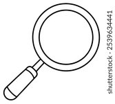 Continuous one line drawing. Magnifying glass. Concept of Business analysis in simple outline style. Used for logo, emblem, web banner, presentation. vector art on white background