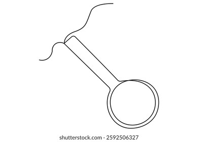 Continuous one line drawing magnifying glass symbol concept vector illustration
