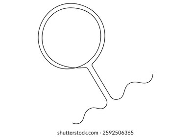 Continuous one line drawing magnifying glass symbol concept vector illustration
