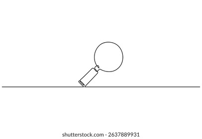 Continuous one line drawing magnifying glass symbol concept vector illustration,  Continuous line drawing of magnifying glass lens