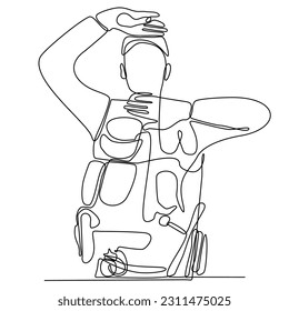 Continuous one line drawing of male police officer. Professional job job job. Minimalism concept draw single line graphic design vector illustration