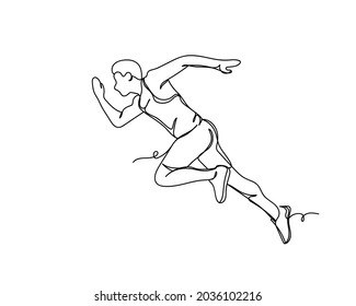 Continuous One Line Drawing Man Sport Stock Vector (Royalty Free ...