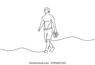 Continuous one line drawing of man soccer player celebrating victory on white background, Continuous single one line art drawing of football soccer player celebrating victory success goal.