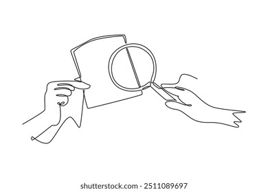 Continuous one line drawing management of finance concept. Doodle vector illustration.