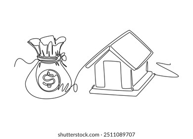 Dibujo continuo de una línea de gestión del concepto de finanzas. Ilustración vectorial Doodle.