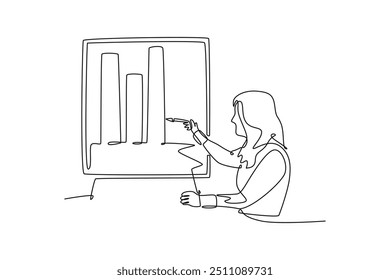 Continuous one line drawing management of finance concept. Doodle vector illustration.