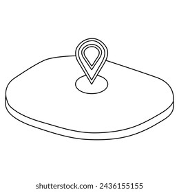 Continuous one line drawing of map point.GPS,Web concept.Map point isolated on a white background. Vector illustration.