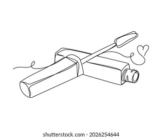 Dibujo continuo de una línea de mímel y tubo en silueta sobre un fondo blanco. Linear estilizado.Minimalista.