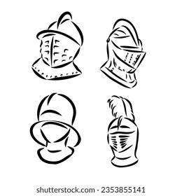 Continuous one line drawing medieval knight standing in armor